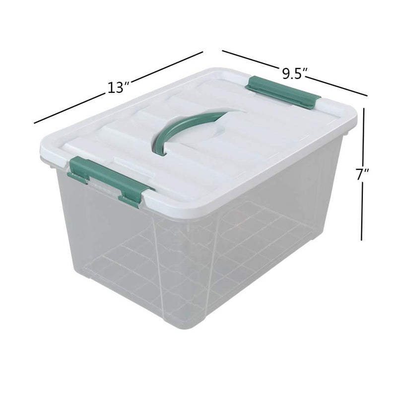 Gloreen 14 Quart Clear Storage Bins with Lid and Handle, Multipurpose Stackable Plastic Storage Latches Box/Containers - Image 2